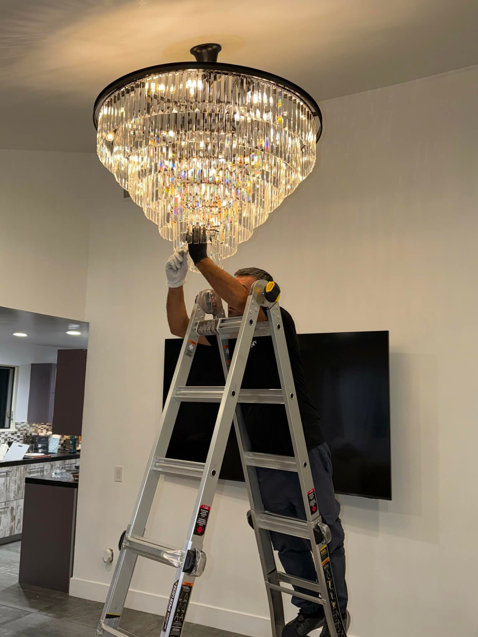 Sam working on a home project